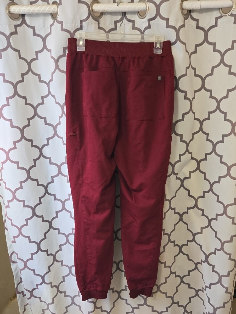 Fabletics Burgundy Drawstring Cargo Joggers - Picture 2 of 3